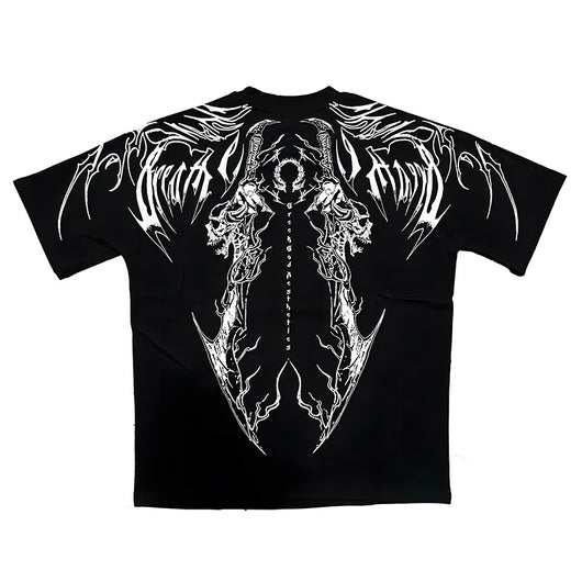 Playera Holgada de Algodón Talla Grande Estilo Oscuro - Image 5