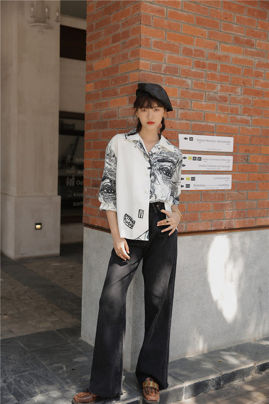 Blusa Occidental de Chifón Manga Larga con Contraste de Colores para Mujer - Image 10