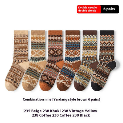 Calcetines Artísticos Étnicos Retro Tubo Medio en Algodón - Image 10