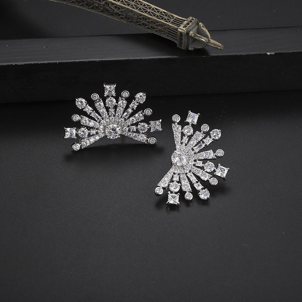 Aretes de Circonita con Diseño de Copo de Nieve Personalizados - Image 3