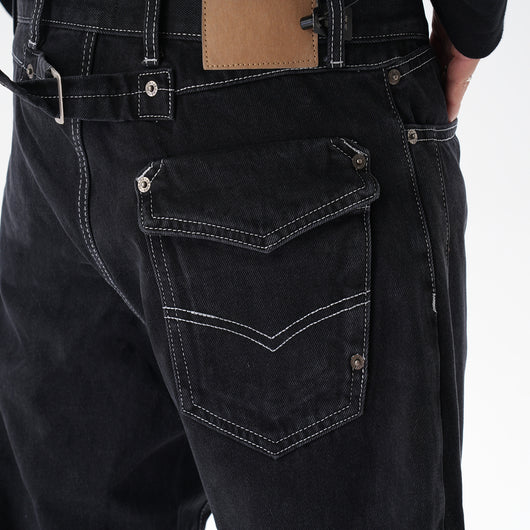 Jeans Sueltos Machete con Contraste de Color para Hombre - Image 19