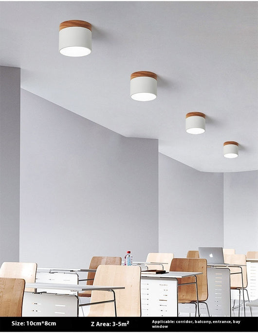 Lámpara de Madera Maciza para Pasillo y Balcón - Diseño Minimalista Macaron - Image 9