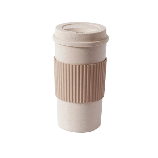 Taza Térmica Reutilizable de Fibra de Trigo con Tapa - Vaso Aislante para Café y Viajes - Image 21