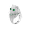 Premium Designer Sterling Plateado Simulated Emerald Plateado number 6