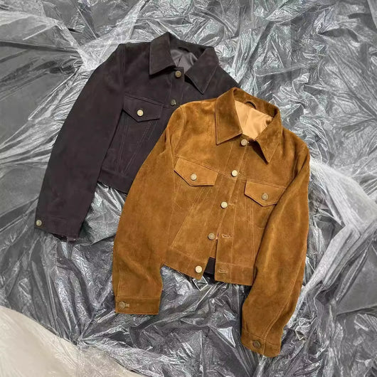 Chaqueta de Cuero Retro Corta - Image 4
