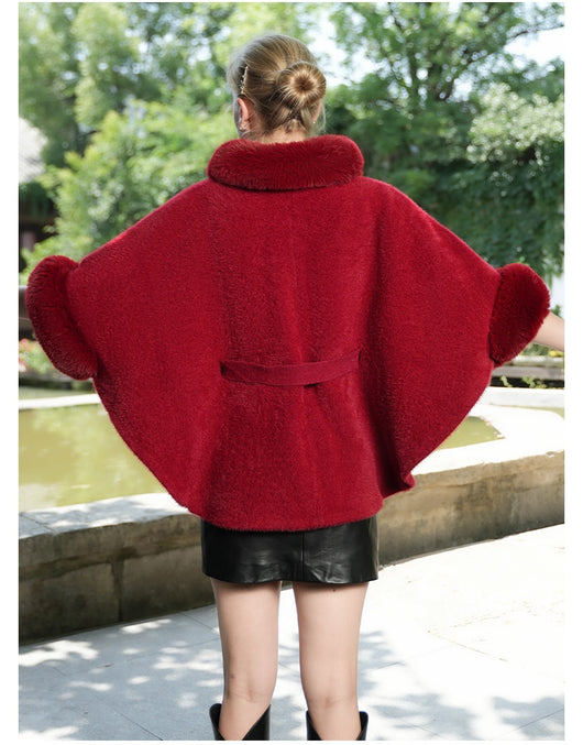 Capa de Piel Sintética con Cuello de Felpa y Cinturón para Otoño e Invierno - Image 13