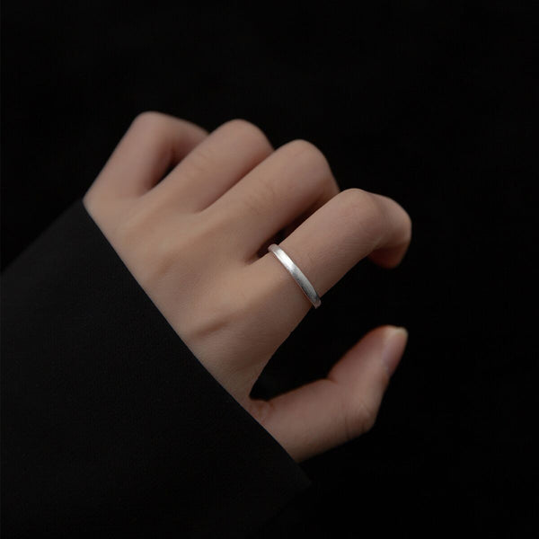 Anillo de Pareja Cepillado Minimalista Estilo Coreano