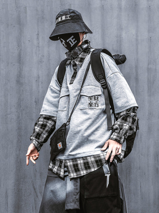 Camisa Manga Larga Falso Doble Efecto Hombre Estilo Urbano - Image 2