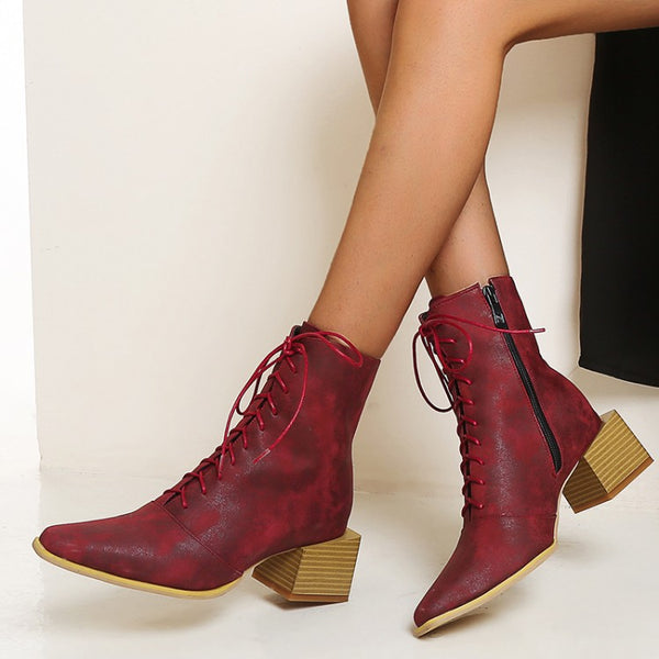Botas Martin para Mujer con Tacón Grueso y Punta Afilada