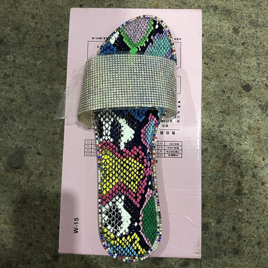 Sandalias y Pantuflas Mujer Talla Grande con Strass y Tacón Bajo - Image 5