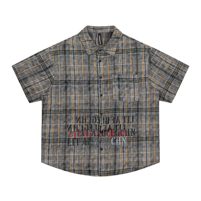 Camisa Casual de Cuadros con Manga Corta para Hombre - Image 4
