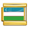 Dorado Background World Flag Photo Epoxy Italian Module Bracelet ICY0001UZ Uzbekistan