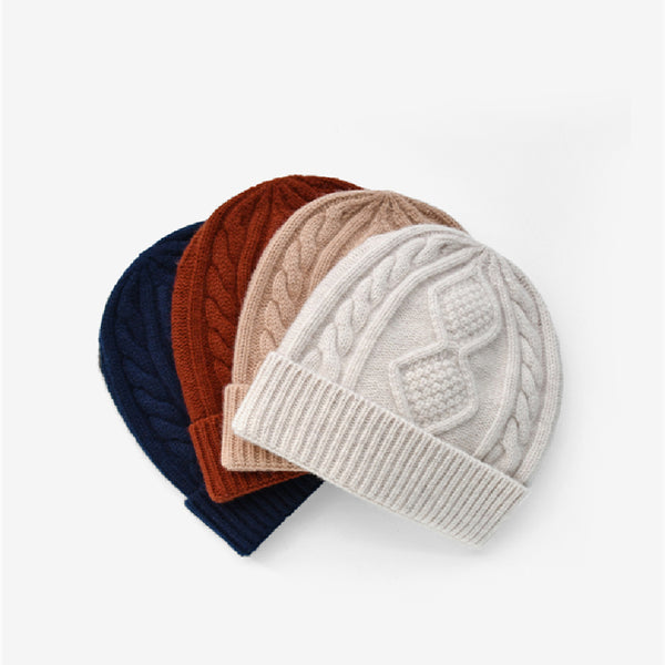 Gorro de Lana con Detalle Diamante Retorcido