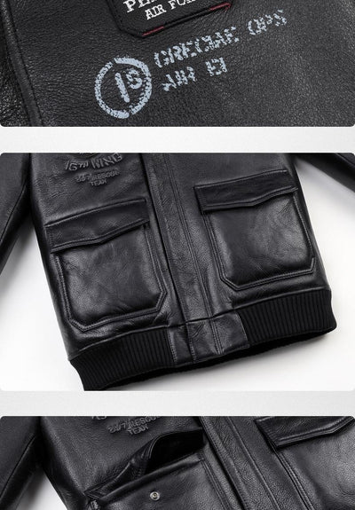 Chaqueta de Cuero Estilo Aviador para Hombre - Image 12