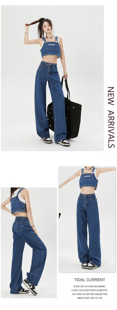 Jeans Rectos Amplios con Efecto Adelgazante y Drapeado Fluido - Image 10