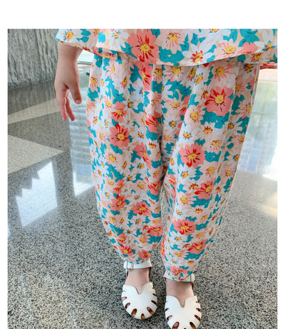 Conjunto Infantil Dos Piezas: Chaleco Floral y Pantalón Repelente de Mosquitos - Image 12