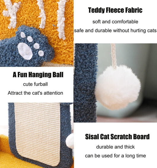 Rascador de Sisal para Gatos con Pelota Colgante y Cama Integrada - Image 7