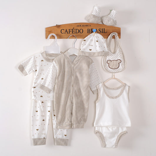 Conjunto de 8 piezas para recién nacido en algodón puro - Image 8