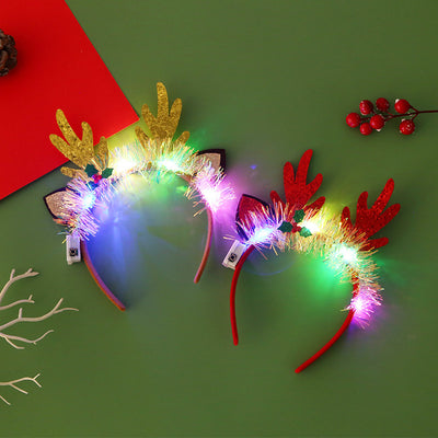 Diadema Navideña con Luces LED - Cuernos de Reno, Árbol y Copo de Nieve - Image 4