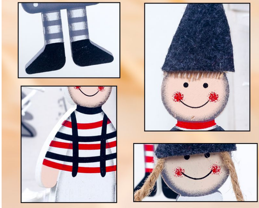 Adorno Navideño de Madera - Figuras Niño y Niña Decorativas - Image 10