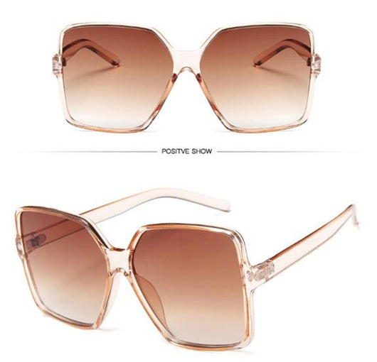 Oversized square sunglasses with a black and tortoiseshell frame and gradient purple lenses, shown from two angles. - Image 6