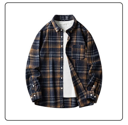 Camisa de Franela a Cuadros para Hombre - Abrigo Casual Grueso Talla Grande Otoño Invierno - Image 22
