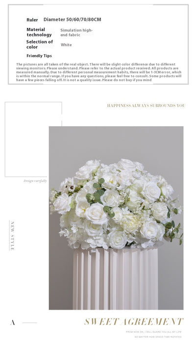Bola Floral de Hortensias y Rosas para Decoración de Mesas de Boda - Image 25
