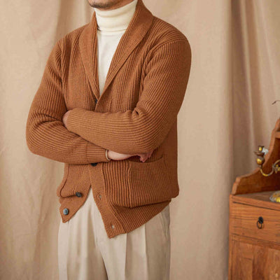 Cardigan Tejido de Cuello Verde Estilo Retro Cálido y Casual - Image 11