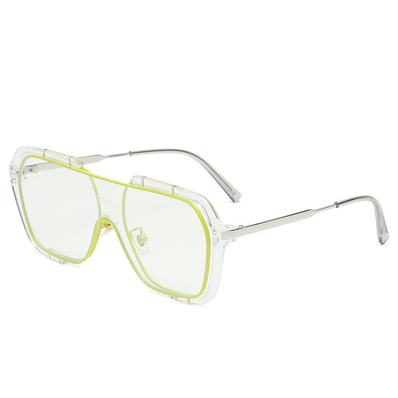 Gafas de Sol Retro Amarillas con Protección UV para Hombre