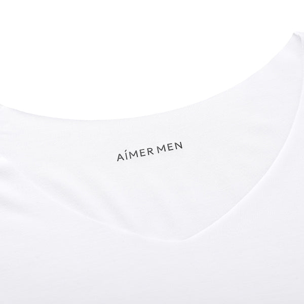 Playera Casual Modal de Manga Corta Color Sólido para Hombre