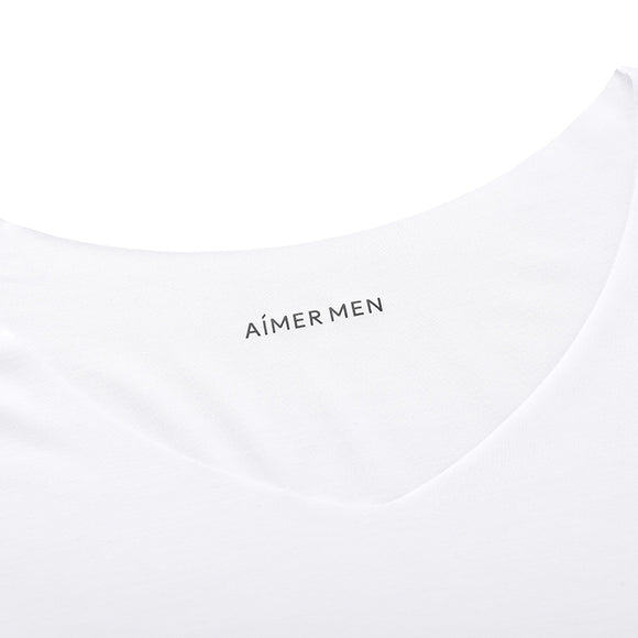 Playera Casual Modal de Manga Corta Color Sólido para Hombre