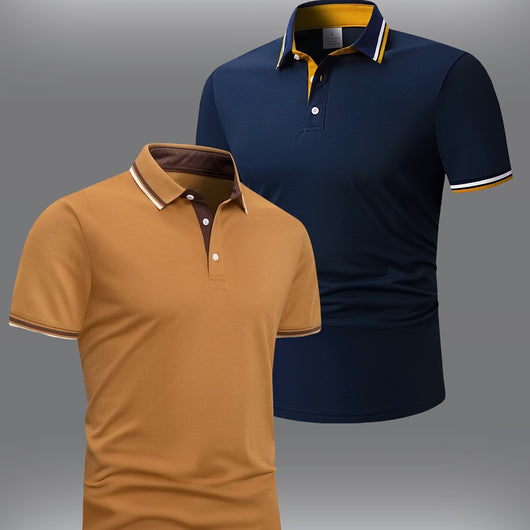 Camisa Manga Corta Hombre con Cuello Bicolor Azul y Rosa - Image 4