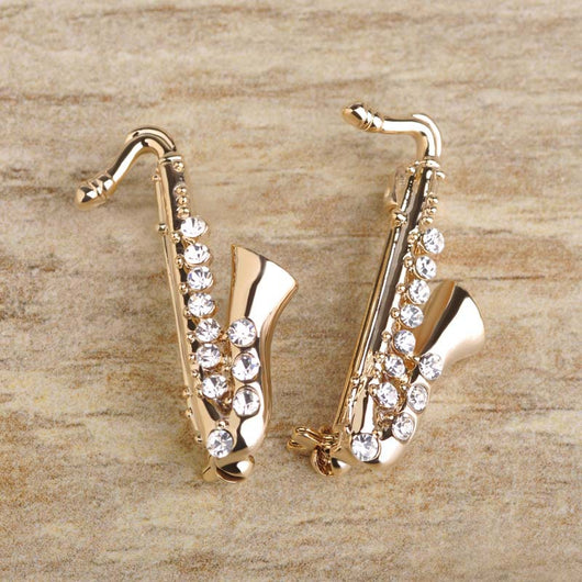 Broche de Saxofón con Diamantes - Joya Musical Elegante - Image 9