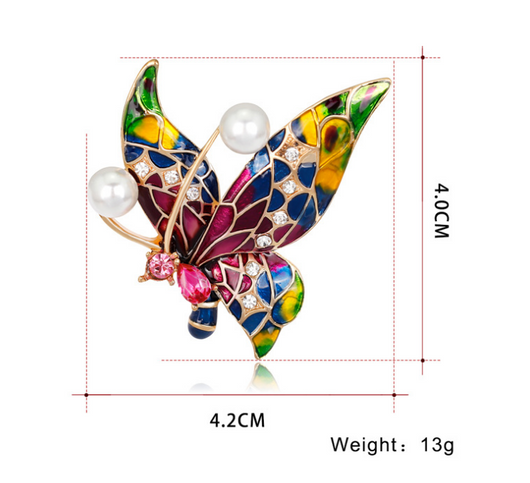 Broche Mariposa Decorado con Diamantes Brillantes - Image 6