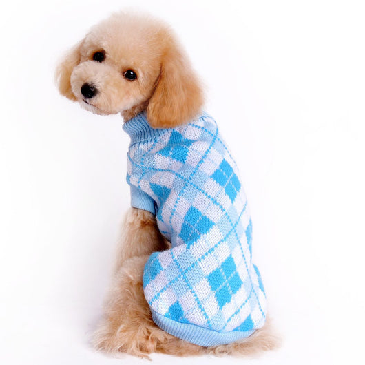 Suéter Geométrico para Mascotas con Patrón de Diamantes - Image 9