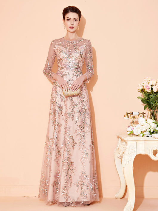 Vestido Largo Elegante con Mangas Largas para Eventos - Image 6