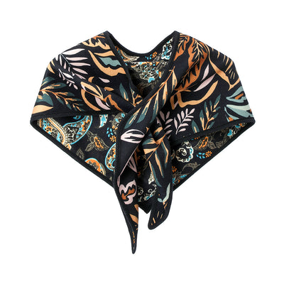 Chal Triangular Jacquard Hojas de Otoño Estilo Europeo - Image 4