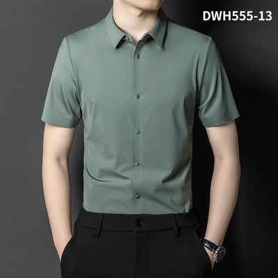 Camisa Manga Corta Ice Silk Sin Costuras para Hombre - Image 10