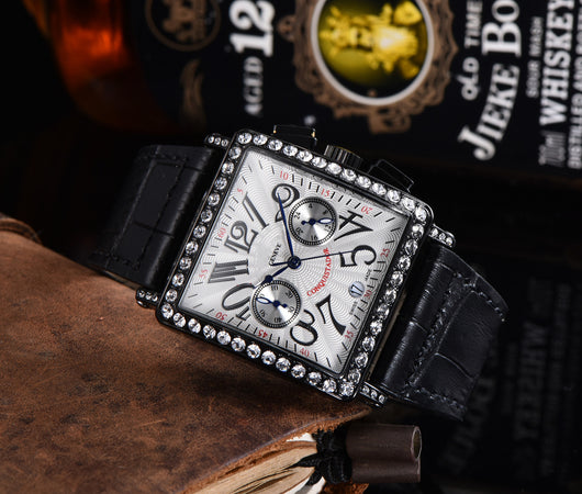 Reloj de Cuarzo Cuadrado para Hombre con Broche de 5 Pasadores - Image 11