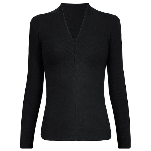 Blusa Básica de Cuello V y Manga Larga para Mujer - Image 14