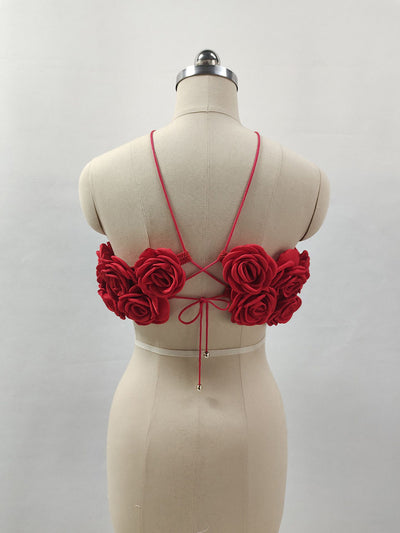 Top Halter Tejido con Rosas 3D y Tirantes Ajustables - Image 15