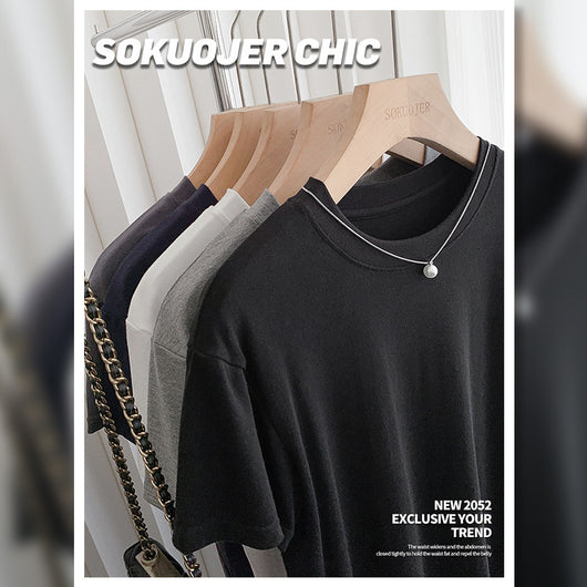 Blusa Ajustada de Modal para Mujer - Manga Corta Elástica Cuello Redondo - Image 3