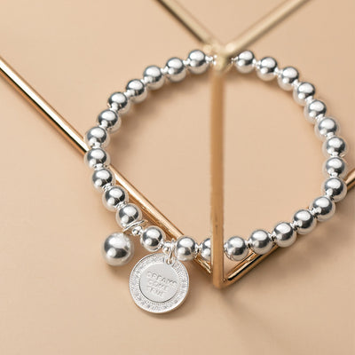 Pulsera de Plata 925 con Medalla Redonda Incrustada - Diseño Dulce y Elegante - Image 3