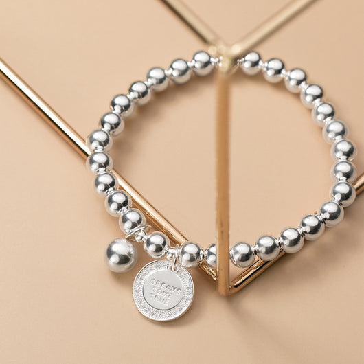 Pulsera de Plata 925 con Medalla Redonda Incrustada - Diseño Dulce y Elegante - Image 3