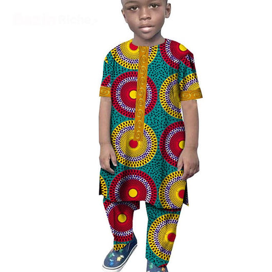 Conjunto Africano de Algodón Estampado - Camiseta y Pantalón - Image 4