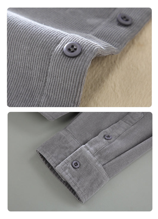 Chaqueta de Corduroy Grueso Forrada en Franela con Cuello Alto - Image 9