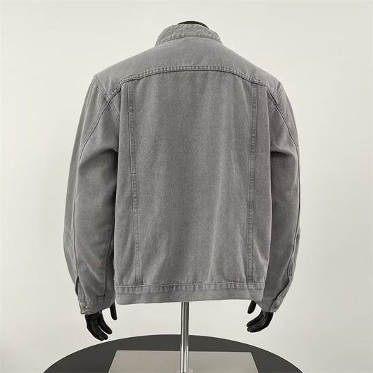 Chaqueta Denim Pesada Vintage Desgastada para Hombre - Image 5