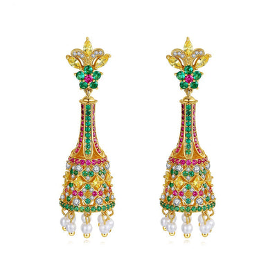 Aretes Largos Dorados Retro con Perlas - Pendientes Elegantes para Eventos - Image 6