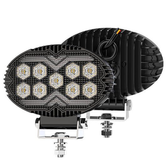Faro de Trabajo LED Oval 55" Dual Color - Luz de Inundación para Vehículos y Proyectos