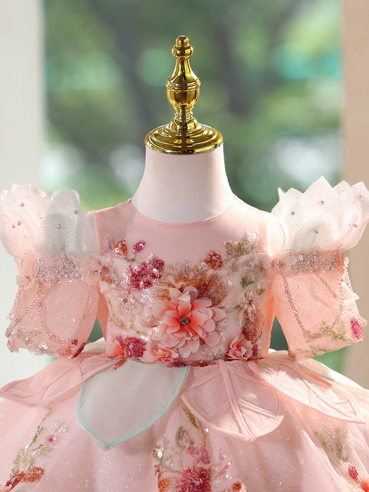 Vestido de Princesa Lujo Asequible para Fiestas de Cumpleaños Infantiles - Image 5